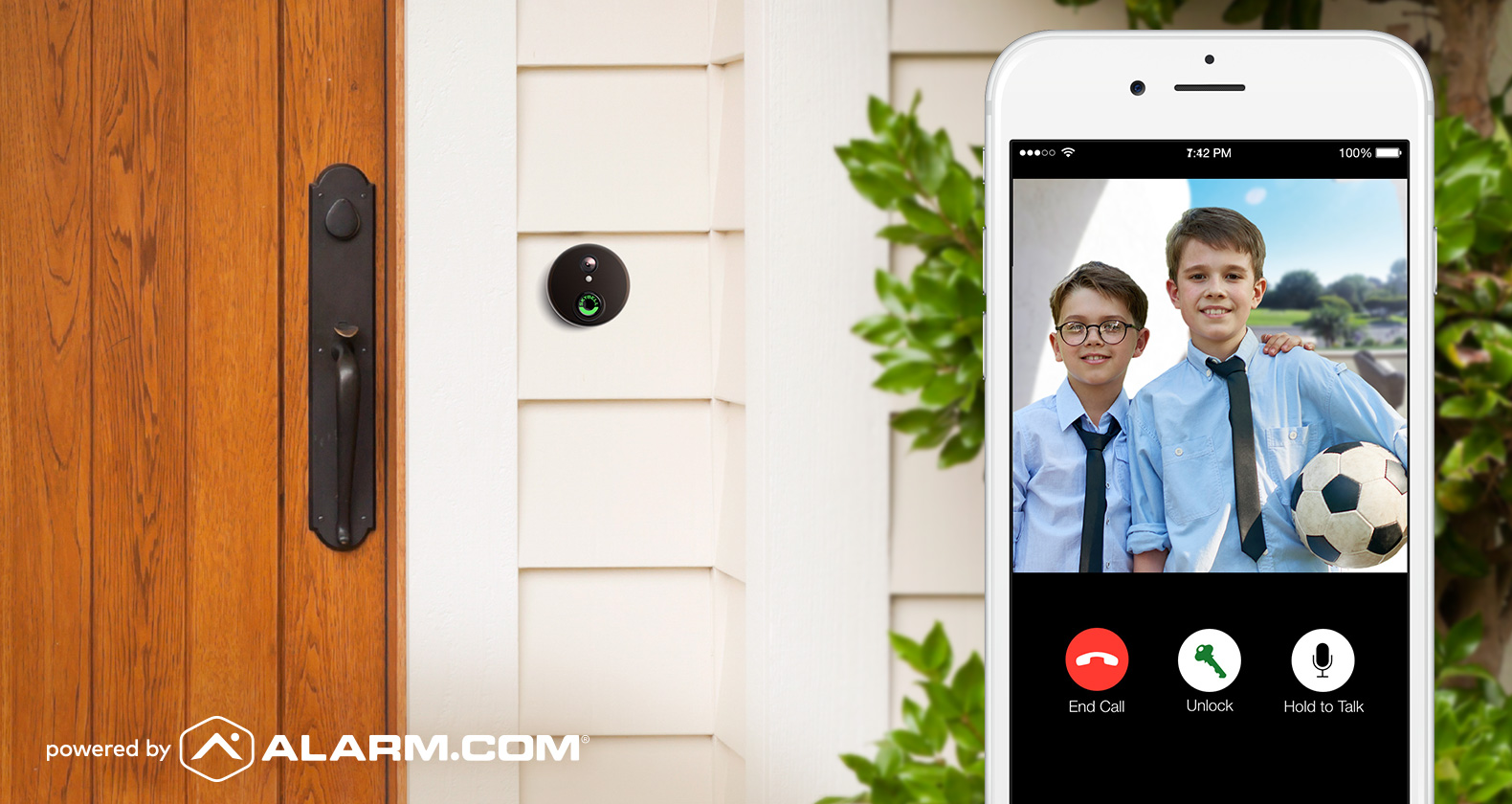 SkyBell Video Doorbell on cell phone